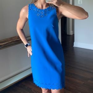 J. Crew Bright Blue Shift Dress w/Cut Out